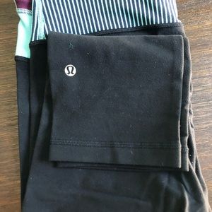 Lululemon cropped pants. Black. Thick waist band.